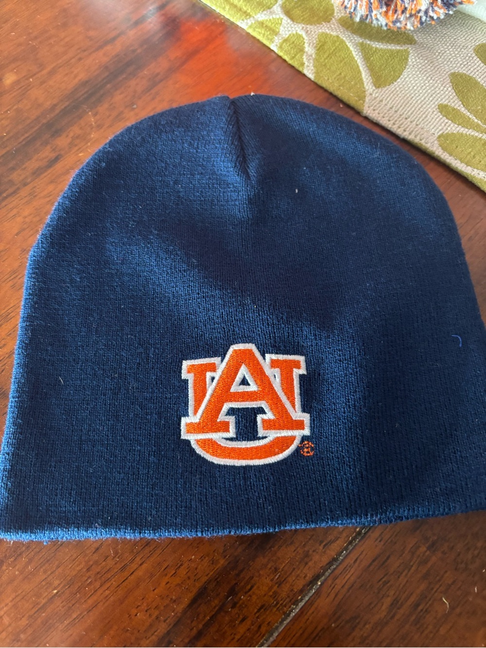 Navy & Orange Beanie - AU Logo NWT